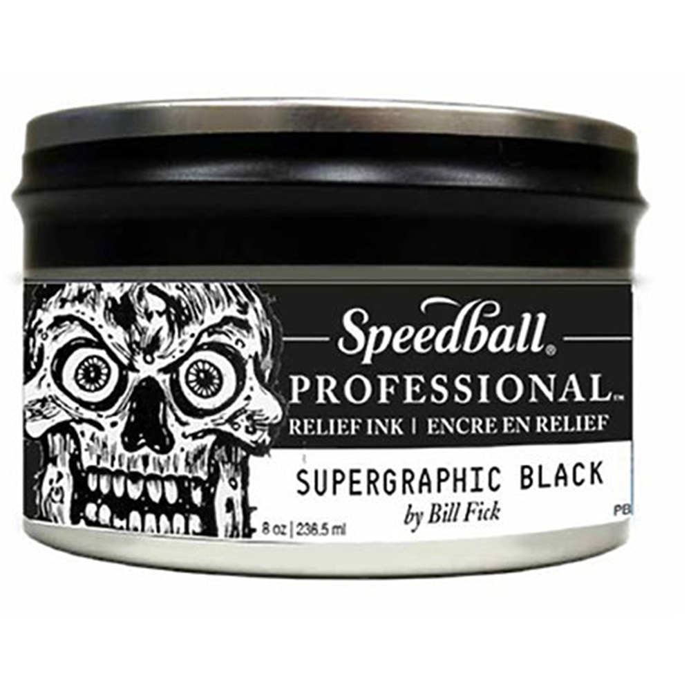 Speedball, Black, Printmaking, Art & School, Super graphic, Relief Ink, 8 ounce, 334868